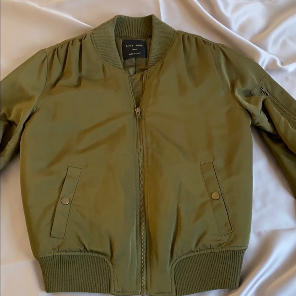 Olive green bomber jacket
